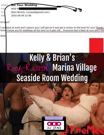 Kelly & Brian’s Roof-Raisin’ Marina Village Seaside Room Wedding