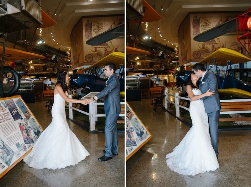 San Diego Air Space Museum wedding couple