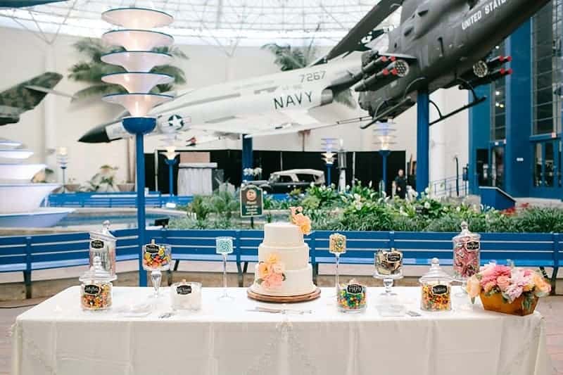 San Diego Air Space Museum wedding reception