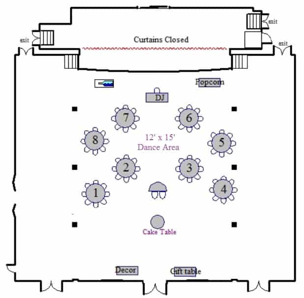 Sample The Prado Wedding Floor Plan - Grand Ballroom