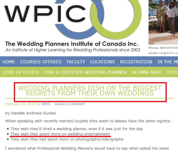 wedding DJ spending regrets