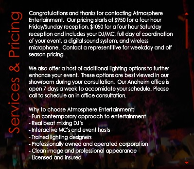 san diego wedding dj prices atmosphere dj