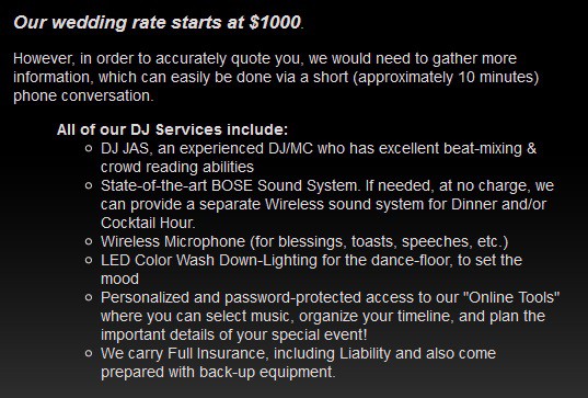 san diego wedding dj prices dj jas