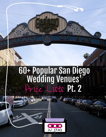 Popular San Diego Wedding Venue Price Lists 2