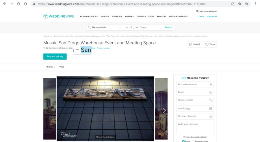 Mosaic Warehouse San Diego Museum Wedding Venue – San Diego DJ Staci